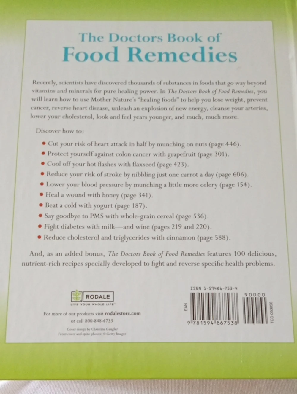 Health & Cooking Book Doctor's Book of Food Remedies Updated